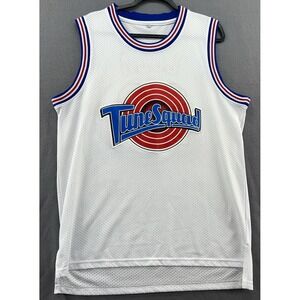 Vintage Tune Squad Shirt Mens Large Jersey Sports White Sleeve Less Pullover